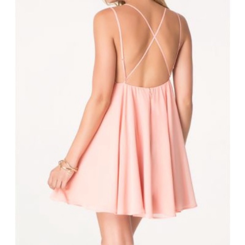 BEBE ROSE-GOLD BABBY DOLL DRESS BRAND NEW. - Picture 4 of 11